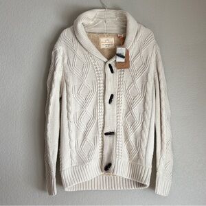 NWT Weatherproof Ribbed Cardigan with wooden toggles and shawl collar men’s M